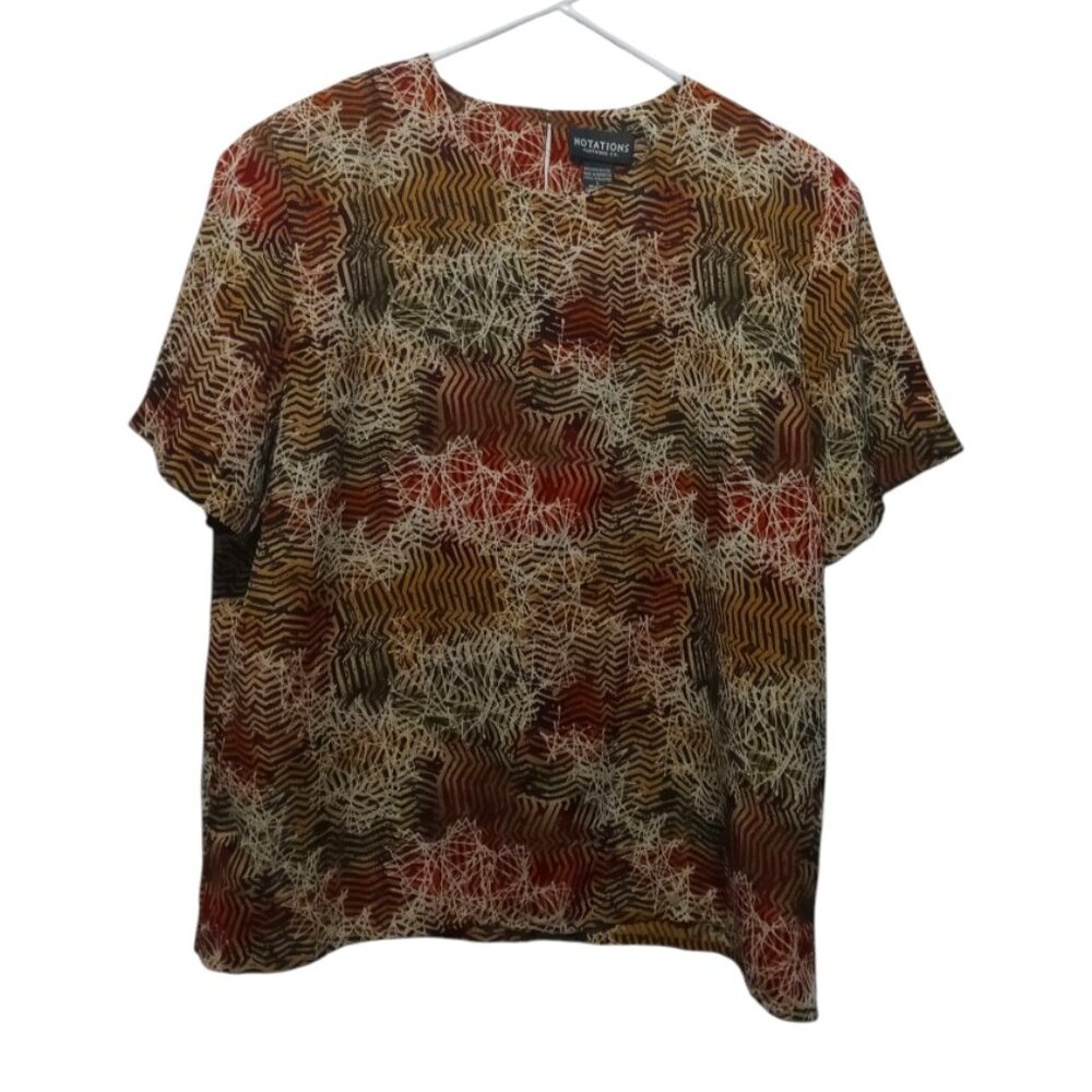 Notations Clothing Co. Women's Lightweight Short Sleeve Blouse Size Large